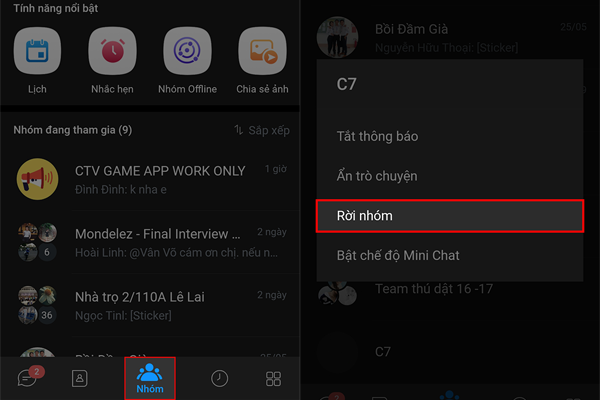 Chọn rời nhóm 