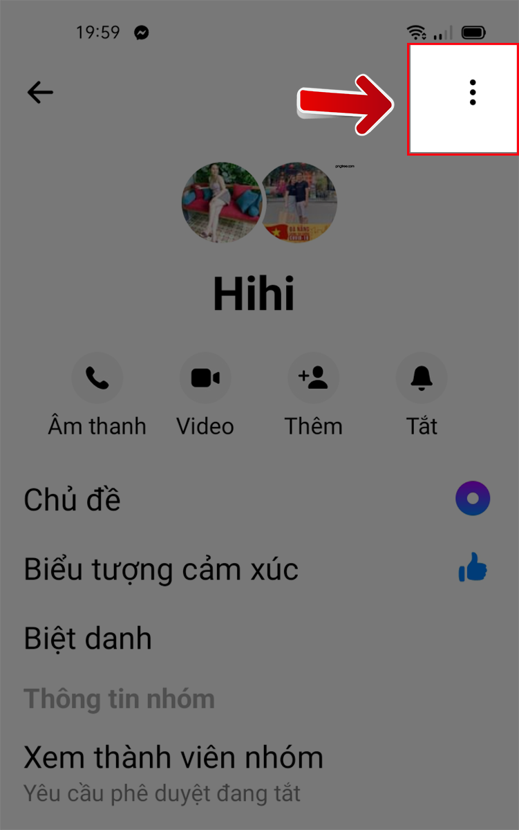 Chọn biểu tượng ba chấm