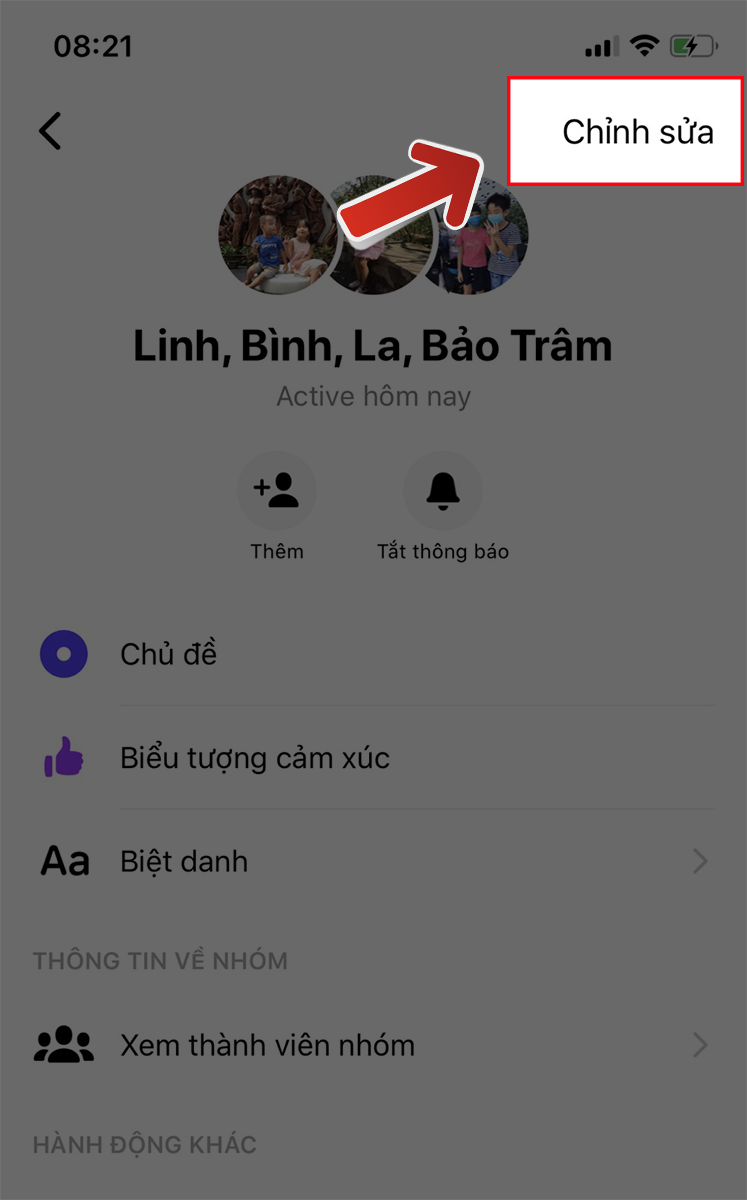 chọn “Chỉnh sửa”