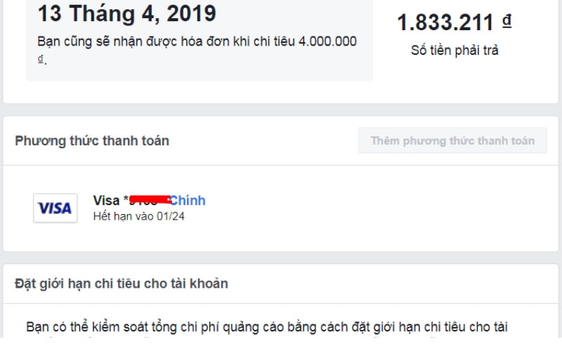 Ưu đãi thanh toán sau cho tài khoản quảng cáo Facebook